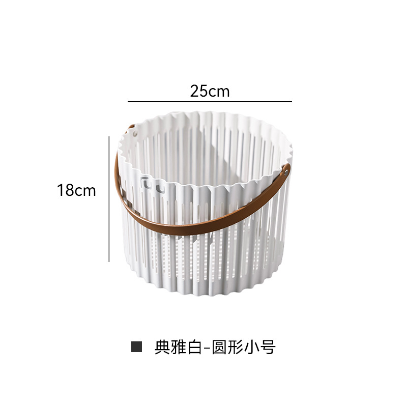 S41-9185 plastic woven basket, picnic small hand-held vegetable frame, fruit storage basket, new retro desktop storage basket detail image 15