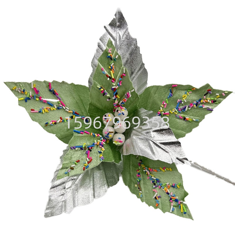 圣诞节文化装饰 仿真园艺植物配件 圣诞花插枝 绿色环保无毒无害 提升工作氛围