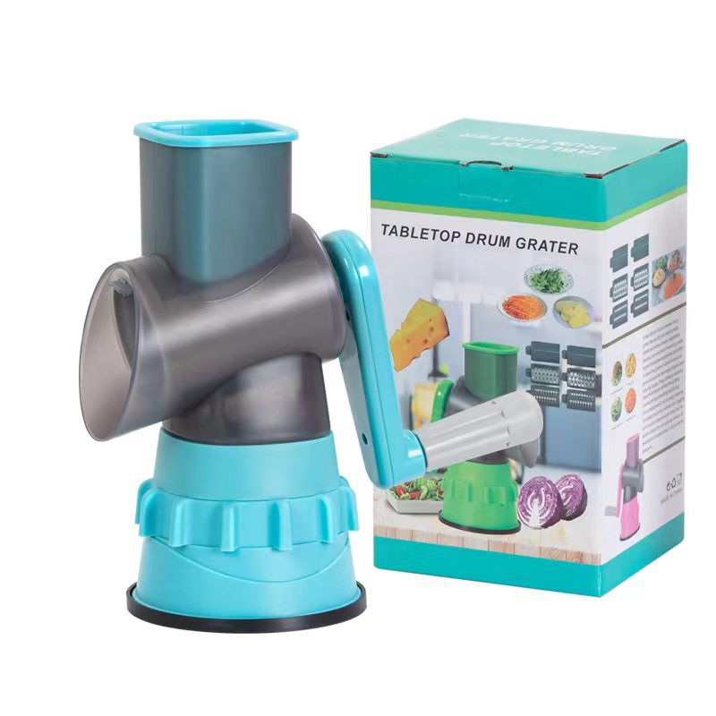 Cyclone drum vegetable cutter, multi-functional vegetable cutter, shredder and slicer, hand-cranked shredding and grinding, kitchen magic tool, shredder, kitchen magic tool Specification drawing