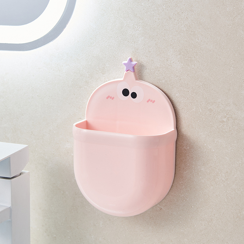 S137-1038 Bathroom storage rack, wall-mounted, non-drilling bathroom washbasin, toothbrush draining and storage rack Item Picture