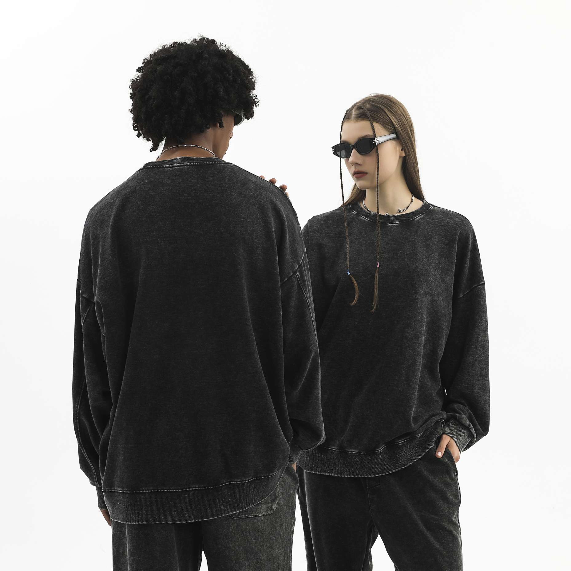 Washed cotton 230g/㎡ long-sleeved American street fashion brand men's and women's same style pure cotton long-sleeved T-shirt advertising shirt men's casual cultural shirt fashionable, comfortable and breathable new top