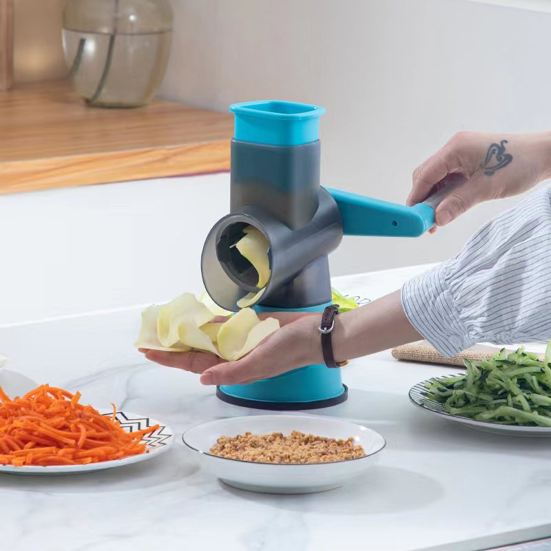 旋风滚筒切菜机 多功能切菜器 切丝切片器 手摇擦丝磨粉厨房神器 切丝器丝厨房神器详情图4