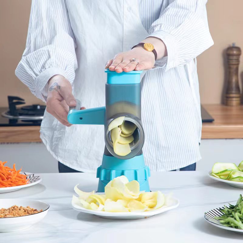 旋风滚筒切菜机 多功能切菜器 切丝切片器 手摇擦丝磨粉厨房神器 切丝器丝厨房神器详情图5