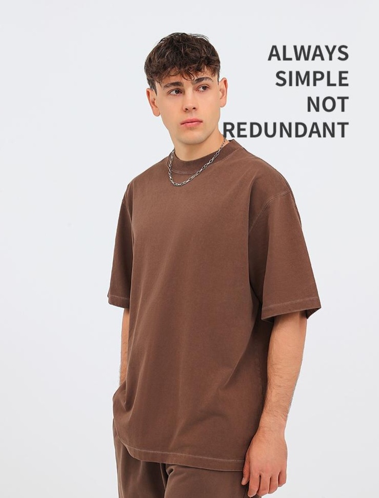 Washed cotton short-sleeved 260g/㎡ American street fashion brand men's and women's same style pure cotton short-sleeved T-shirt advertising shirt Men's casual cultural shirt fashionable, comfortable and breathable new top