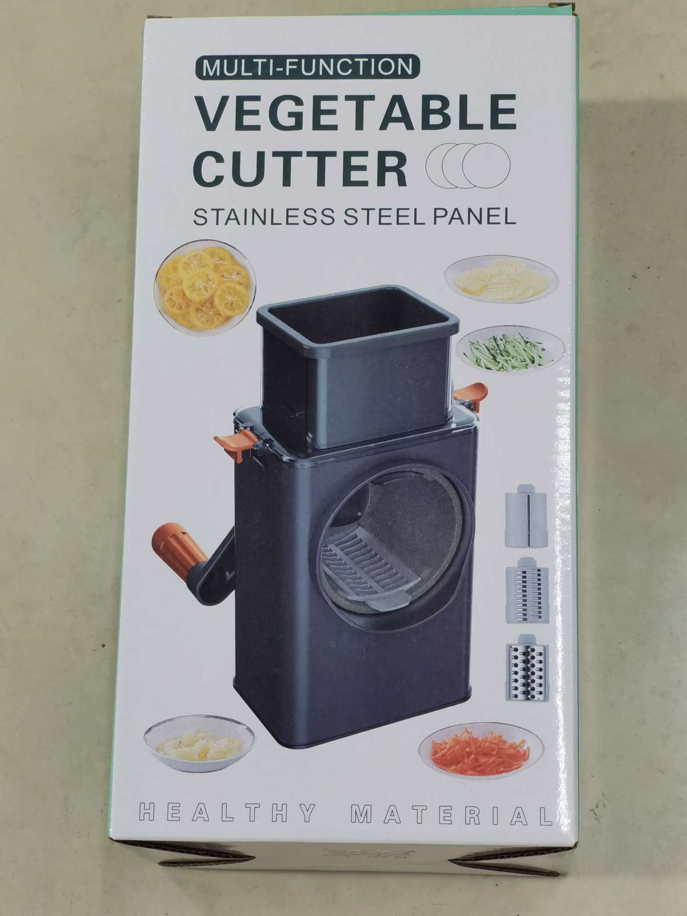 New quick vegetable cutter, hand-cranking vegetable cutter, household roller type stainless steel slicer, available in boxes starting from 24 pieces. Kitchen wonder slicer Specification drawing