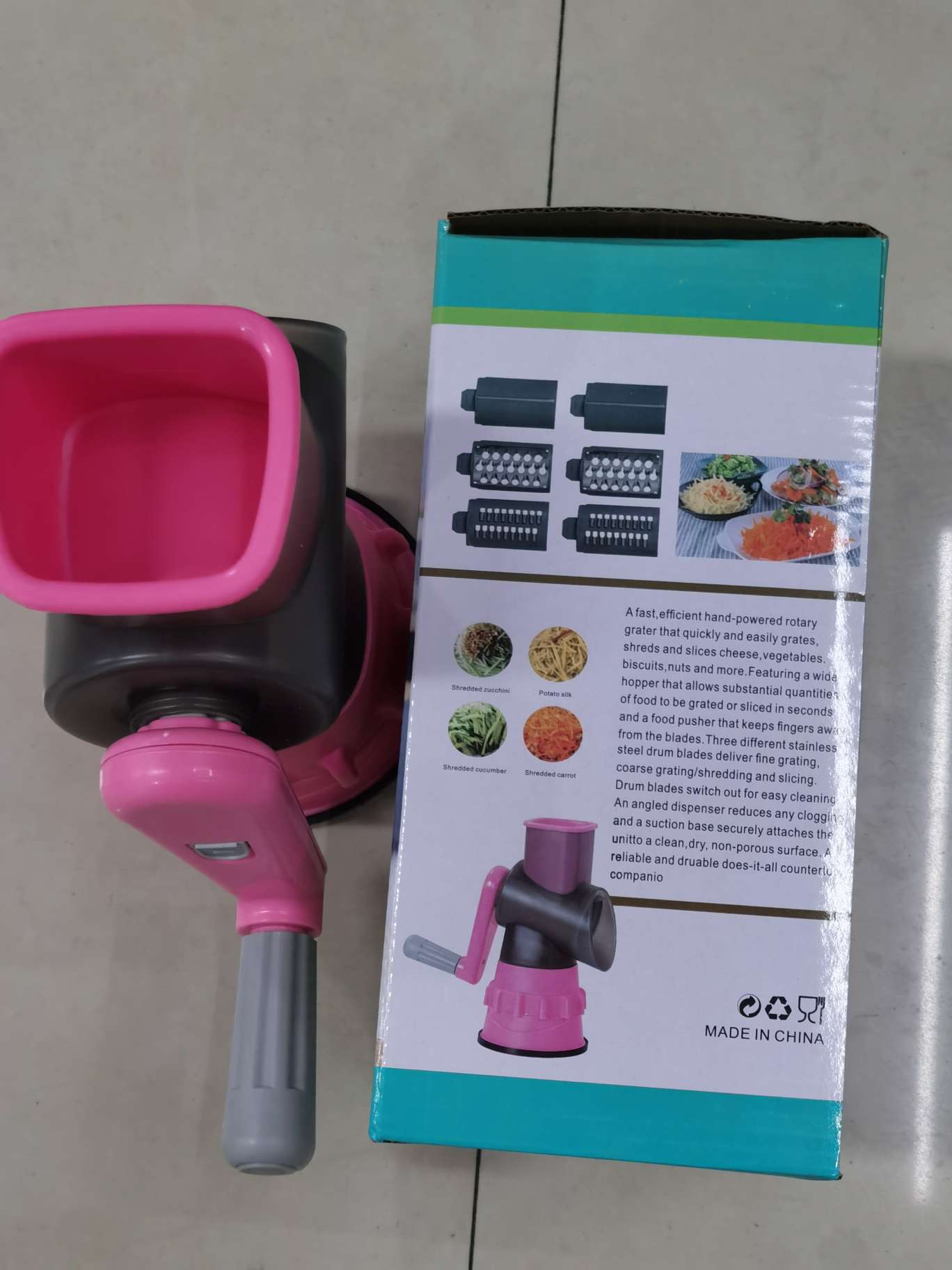 旋风滚筒切菜机 多功能切菜器 切丝切片器 手摇擦丝磨粉厨房神器 切丝器丝厨房神器详情图13