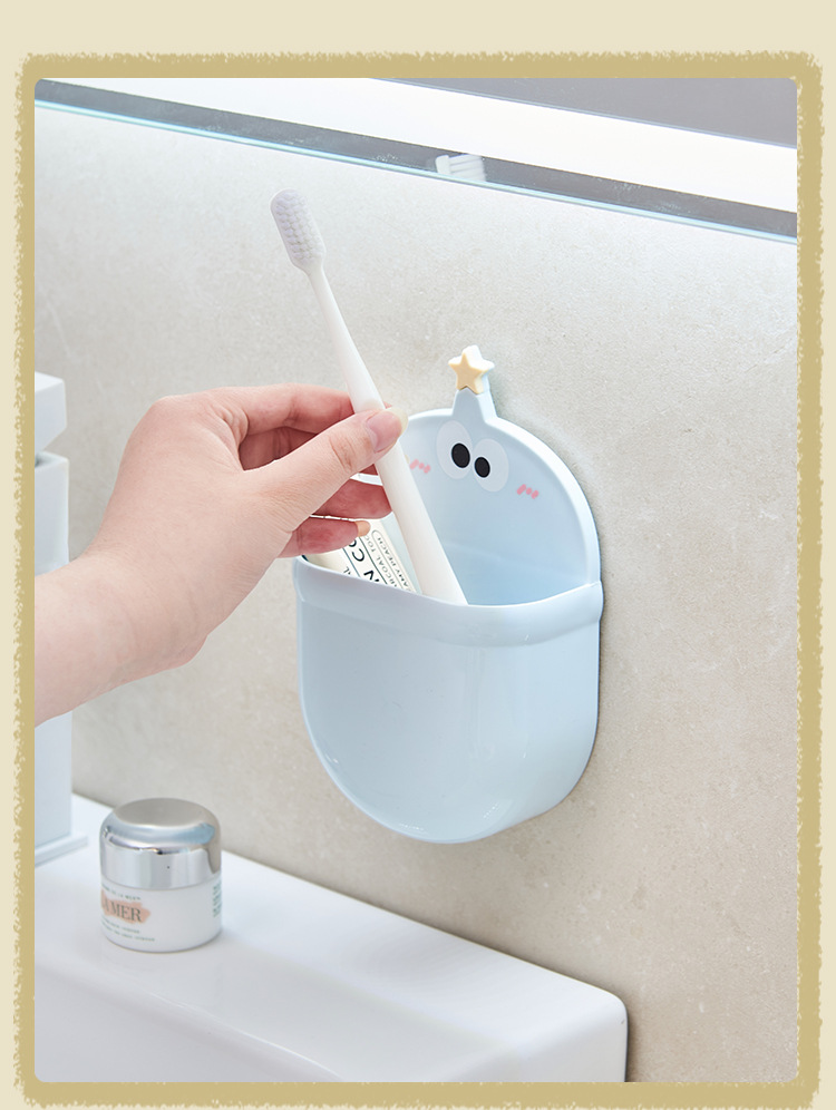 S137-1038 Bathroom storage rack, wall-mounted, non-drilling bathroom washbasin, toothbrush draining and storage rack detail image 12