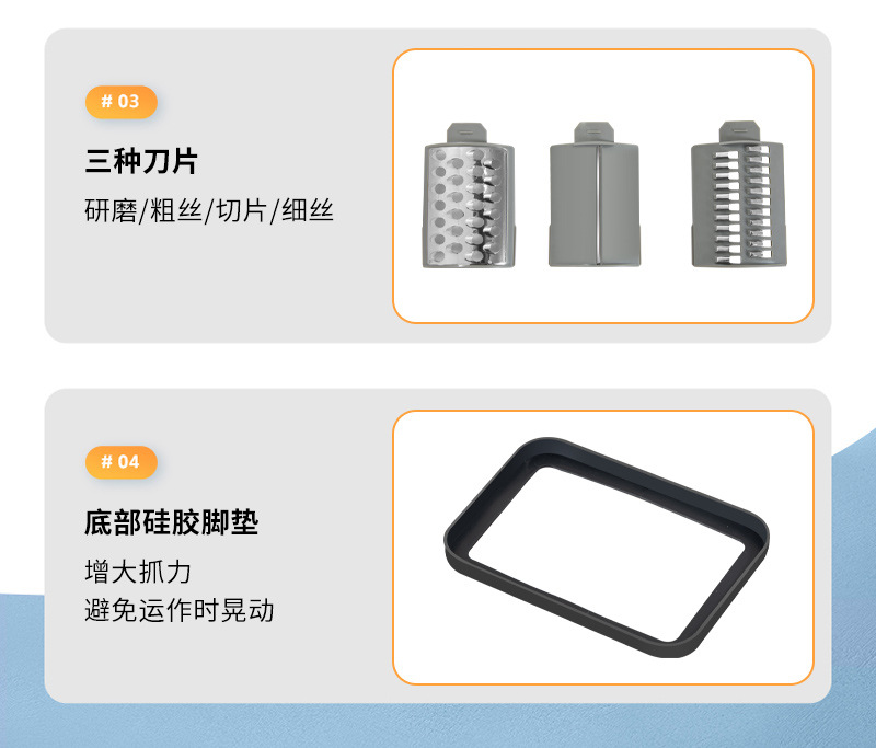 新款快速切菜器手摇式切菜器家用滚筒式不锈钢切丝器整箱24个起售厨房神器切丝器丝详情图3