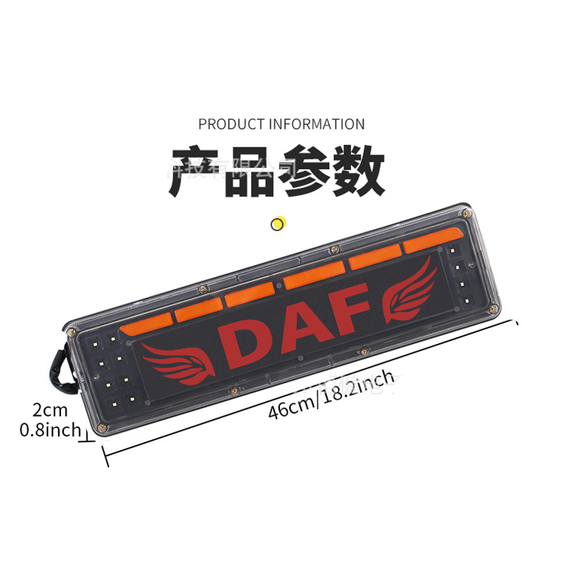 General LED car and truck taillights, truck and container truck rear lights, brake lights, turn signals, safety signal lights can be customized with text and patterns details Picture