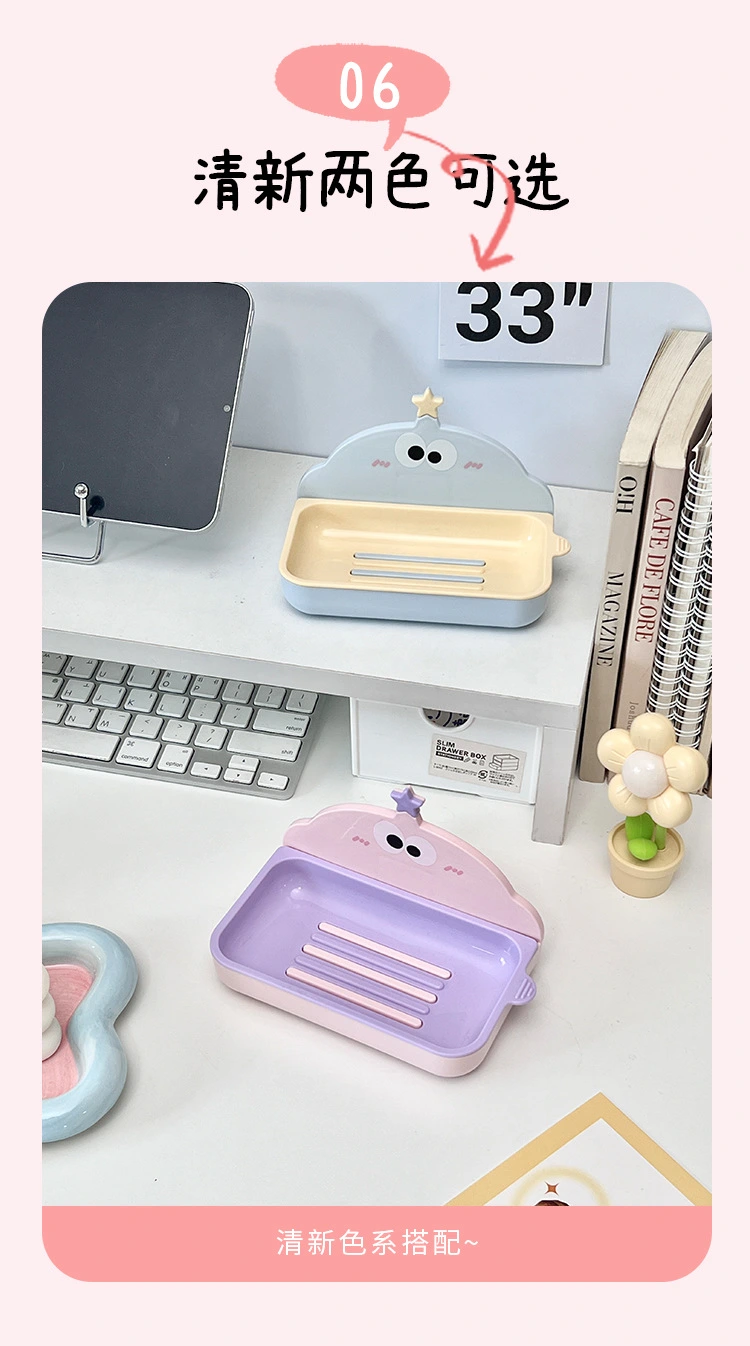 New S137-1033 large-eyed shaped soap box, washbasin, soap rack, non-drilling and multi-functional storage rack detail image 10