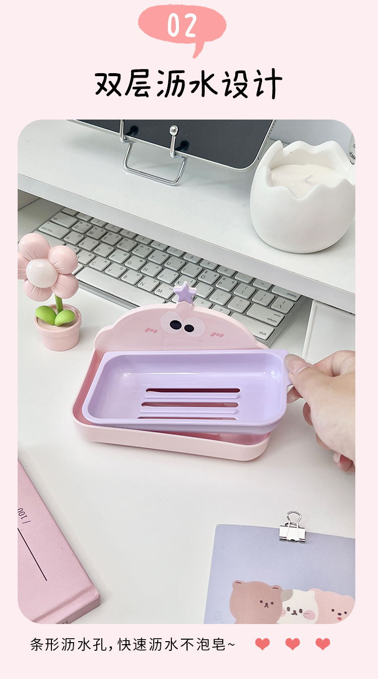 New S137-1033 large-eyed shaped soap box, washbasin, soap rack, non-drilling and multi-functional storage rack detail image 7