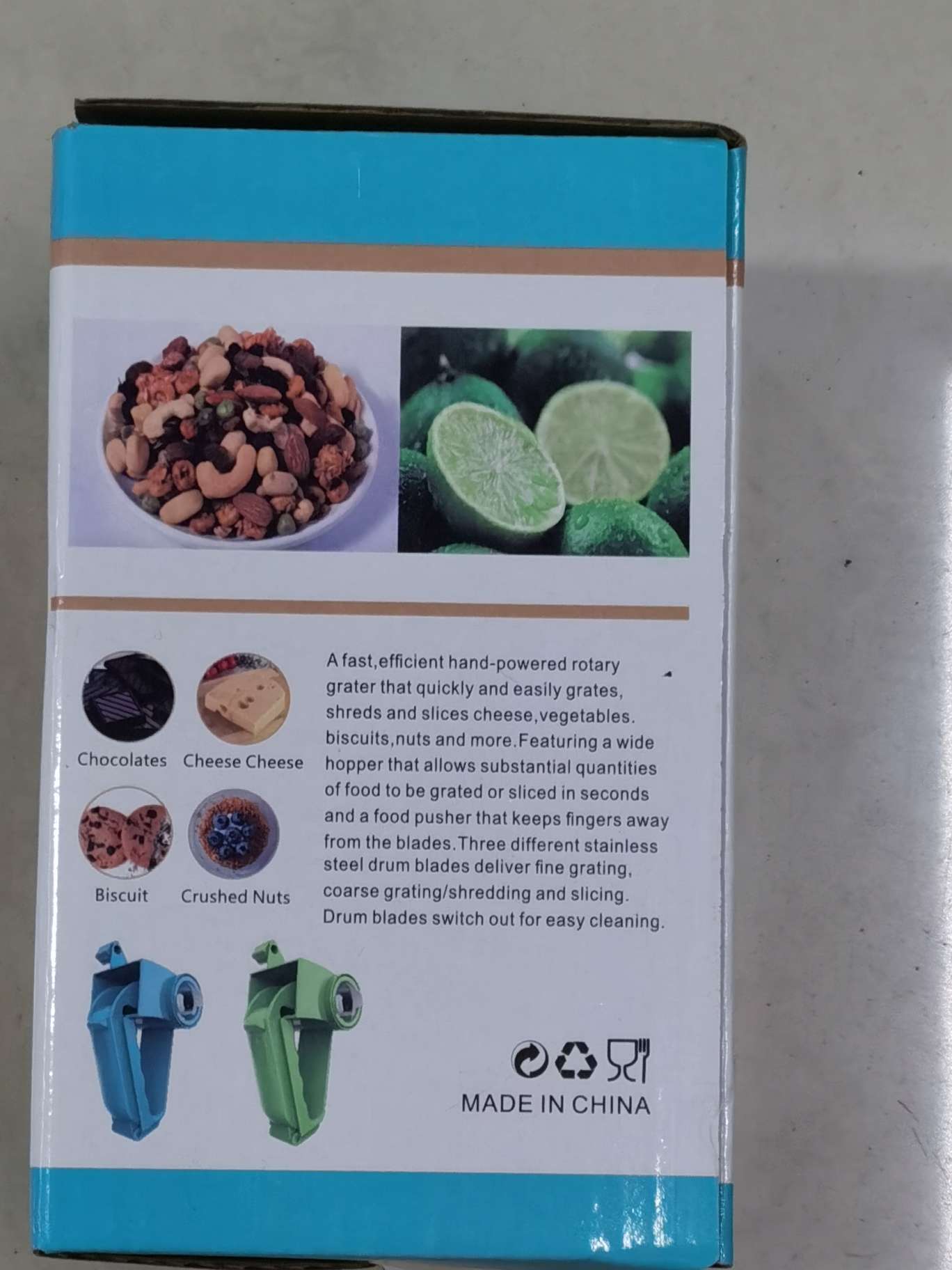 Multi-functional grater, three-blade hand-cranking rotating cheese grater, kitchen creative cheese and cheese, starting from 100 yuan per box, kitchen magic tool, shredder, electric garlic blender details Picture