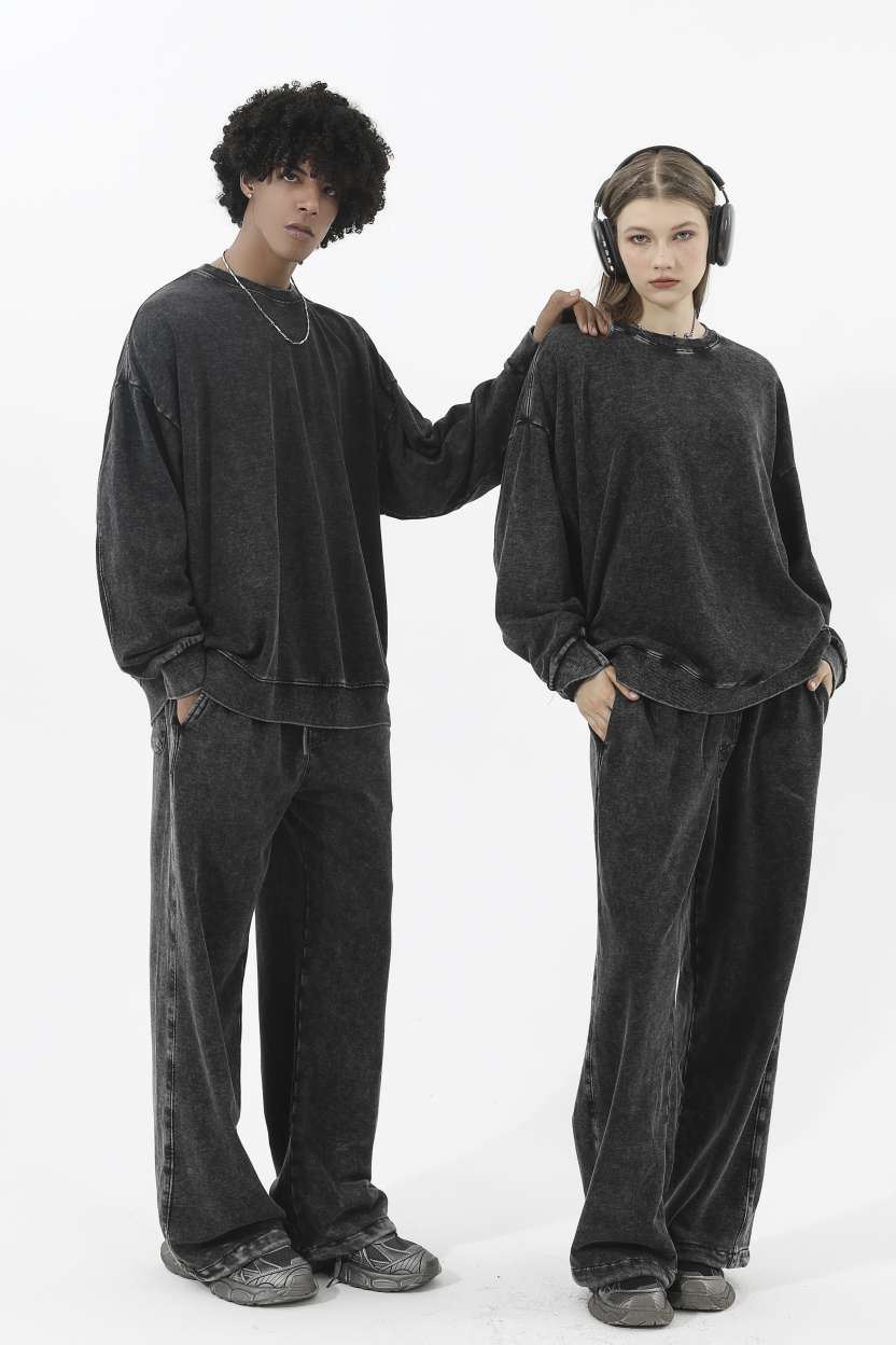 Washed cotton 230g/㎡ long-sleeved American street fashion brand men's and women's same style pure cotton long-sleeved T-shirt advertising shirt men's casual cultural shirt fashionable, comfortable and breathable new top Item Picture