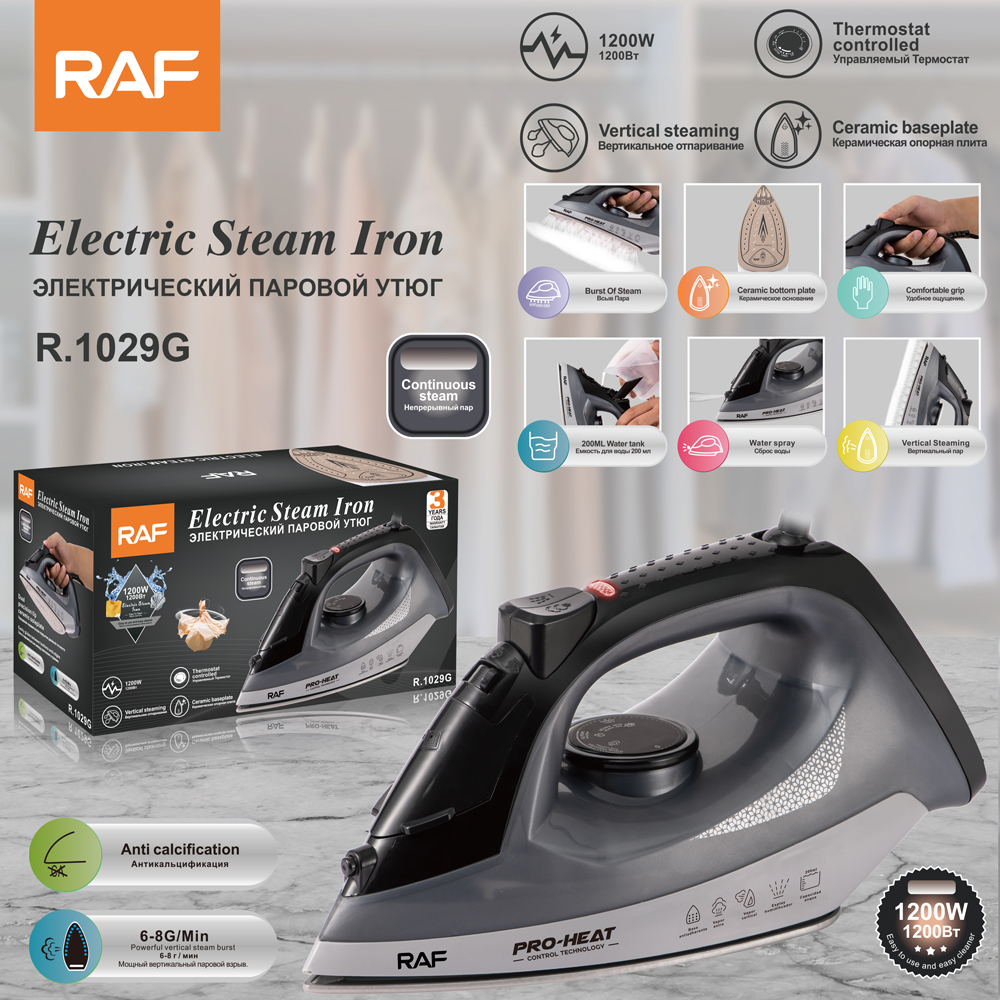 RAF European standard cross-border ceramic base handheld steam iron, small portable electric iron, spray iron Application Scenario