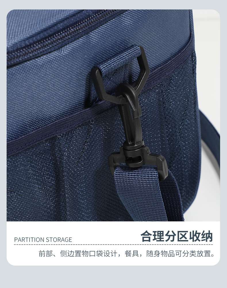 Cross-border large-capacity ice packs, simple and fashionable square insulated bags, outdoor insulated boxes, portable lunch boxes, lunch bags detail image 2