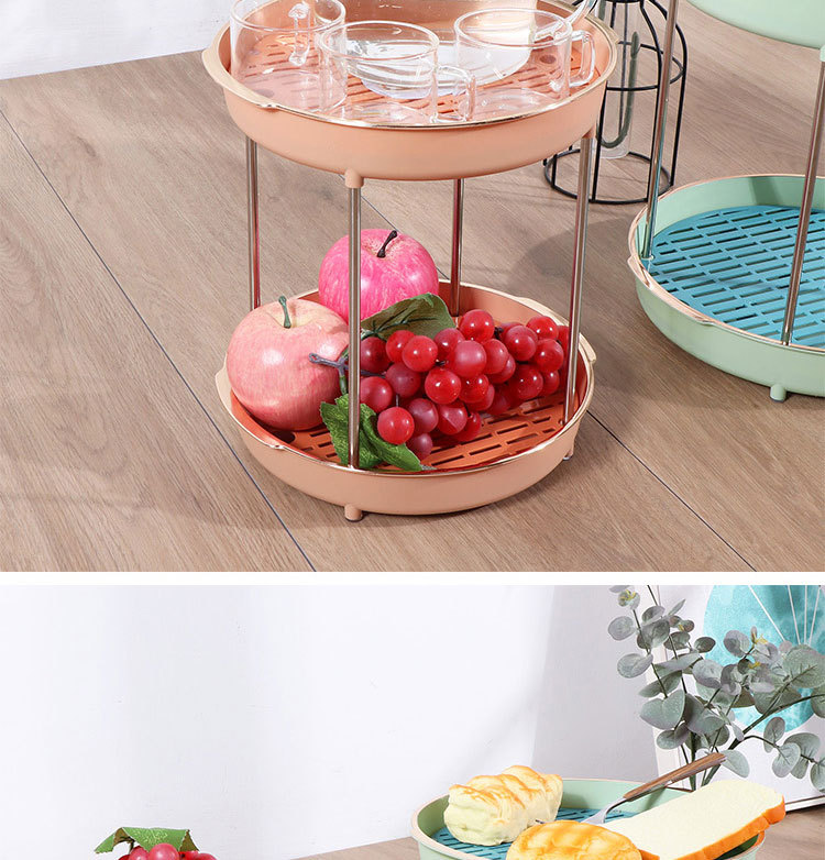 J35-MT3015双层沥水盘圆形简约茶水盘放杯托盘家用客厅塑料盘子详情图3