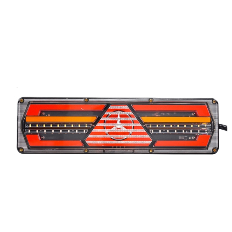 The rear taillight of the truck, the ultra-bright LED headlight with flowing steering, the waterproof large truck, trailer and general 24V rear brake light for trucks Item Picture