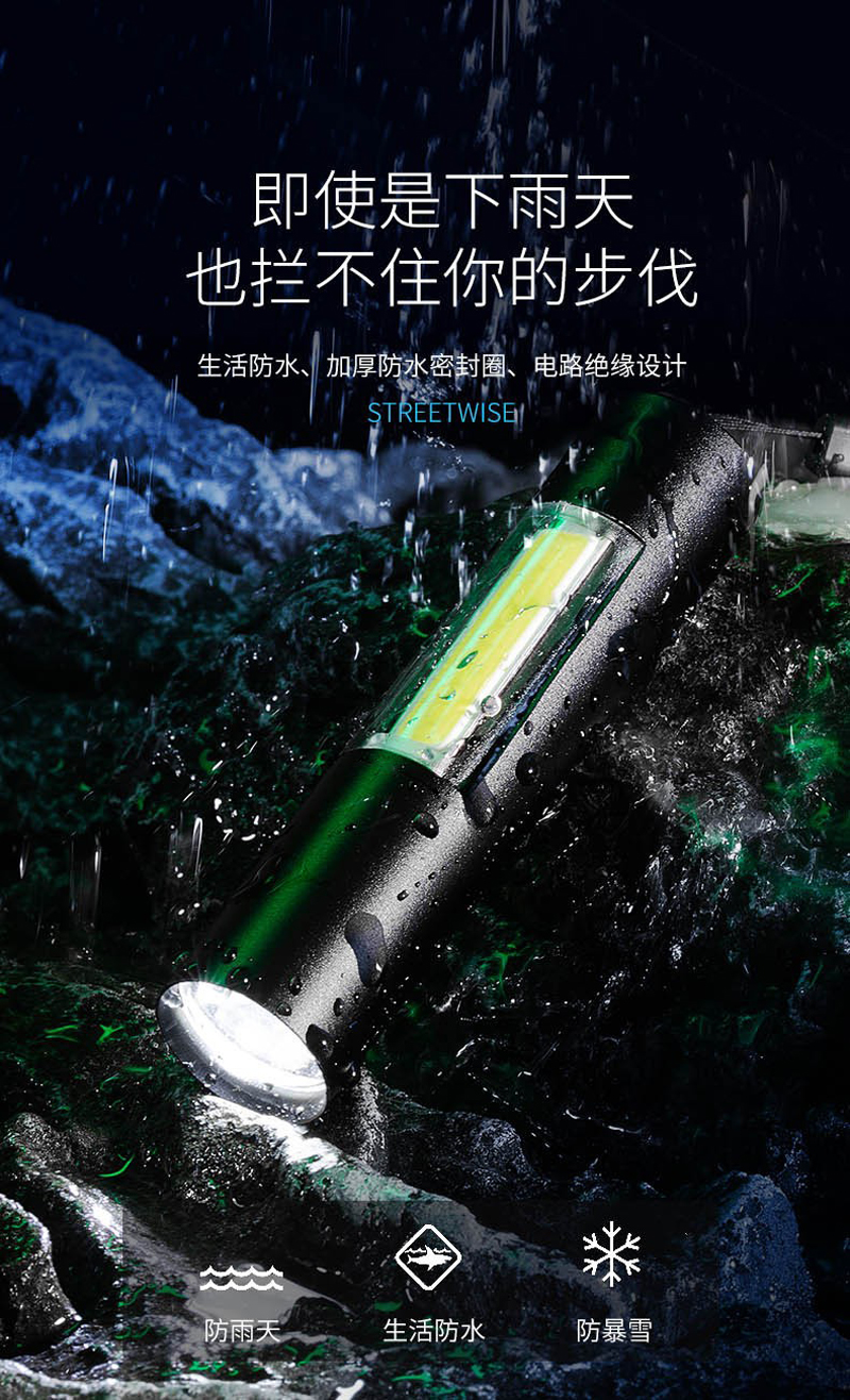 507 aluminum flashlight, USB charging aluminum alloy flashlight, mini flashlight, portable white light small flashlight pic 4