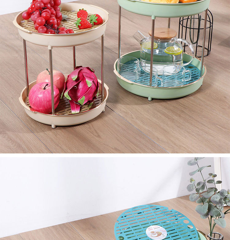 J35-MT3015双层沥水盘圆形简约茶水盘放杯托盘家用客厅塑料盘子详情图4