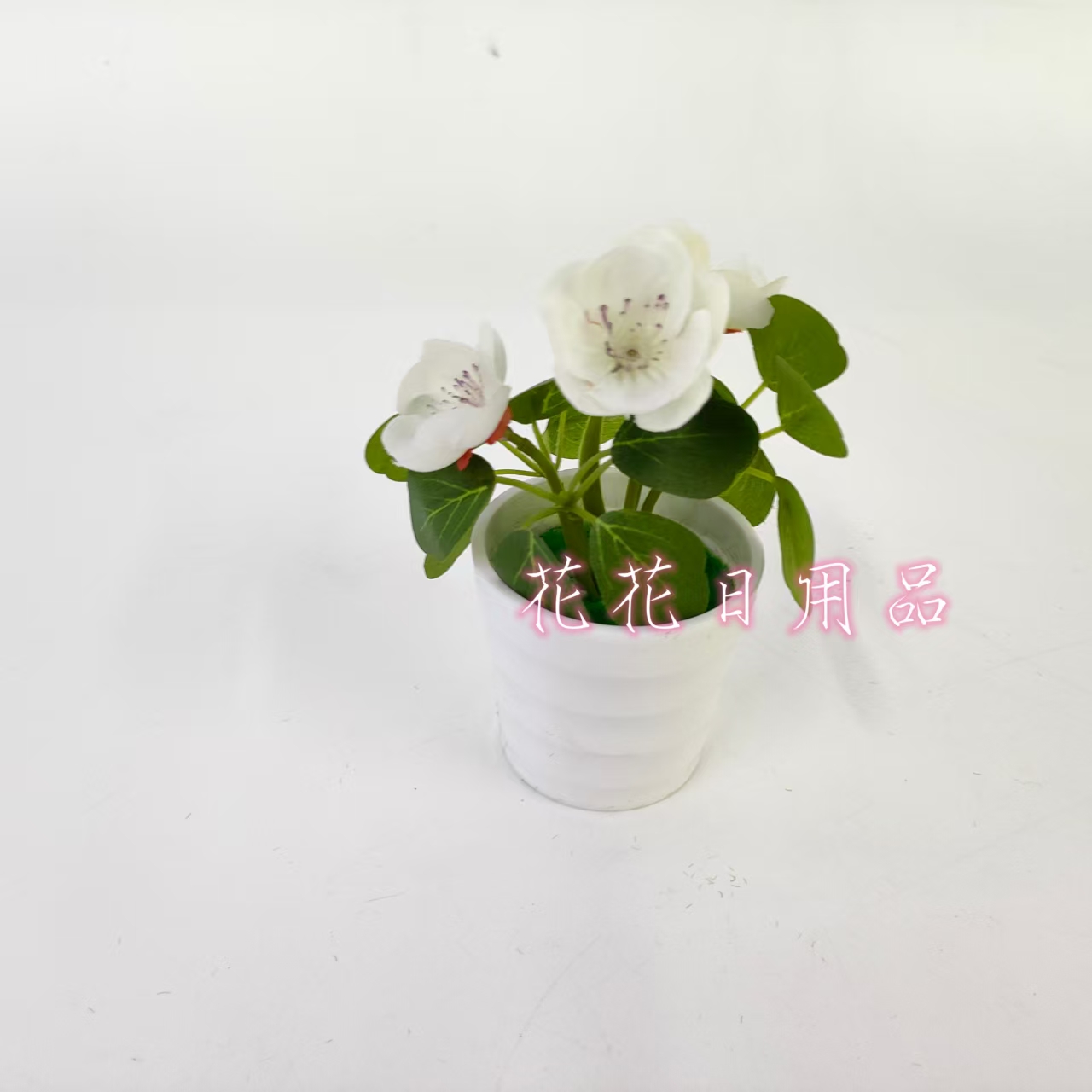 Artificial flower, fake flower bonsai, colored plastic pot, camellia decorative item Specification drawing