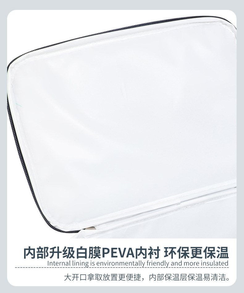 Cross-border large-capacity ice packs, simple and fashionable square insulated bags, outdoor insulated boxes, portable lunch boxes, lunch bags detail image 4
