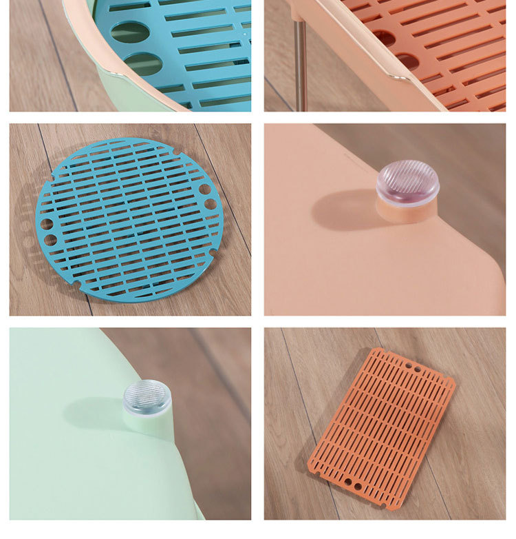 J35-MT3015双层沥水盘圆形简约茶水盘放杯托盘家用客厅塑料盘子详情图7