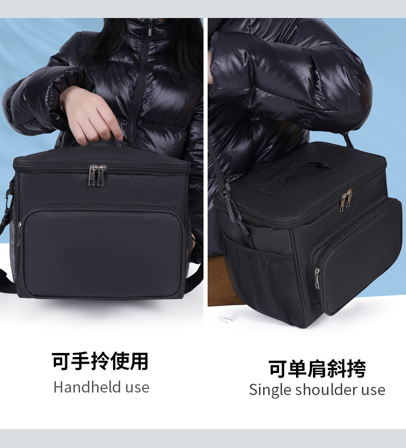 Cross-border large-capacity ice packs, simple and fashionable square insulated bags, outdoor insulated boxes, portable lunch boxes, lunch bags detail image 10