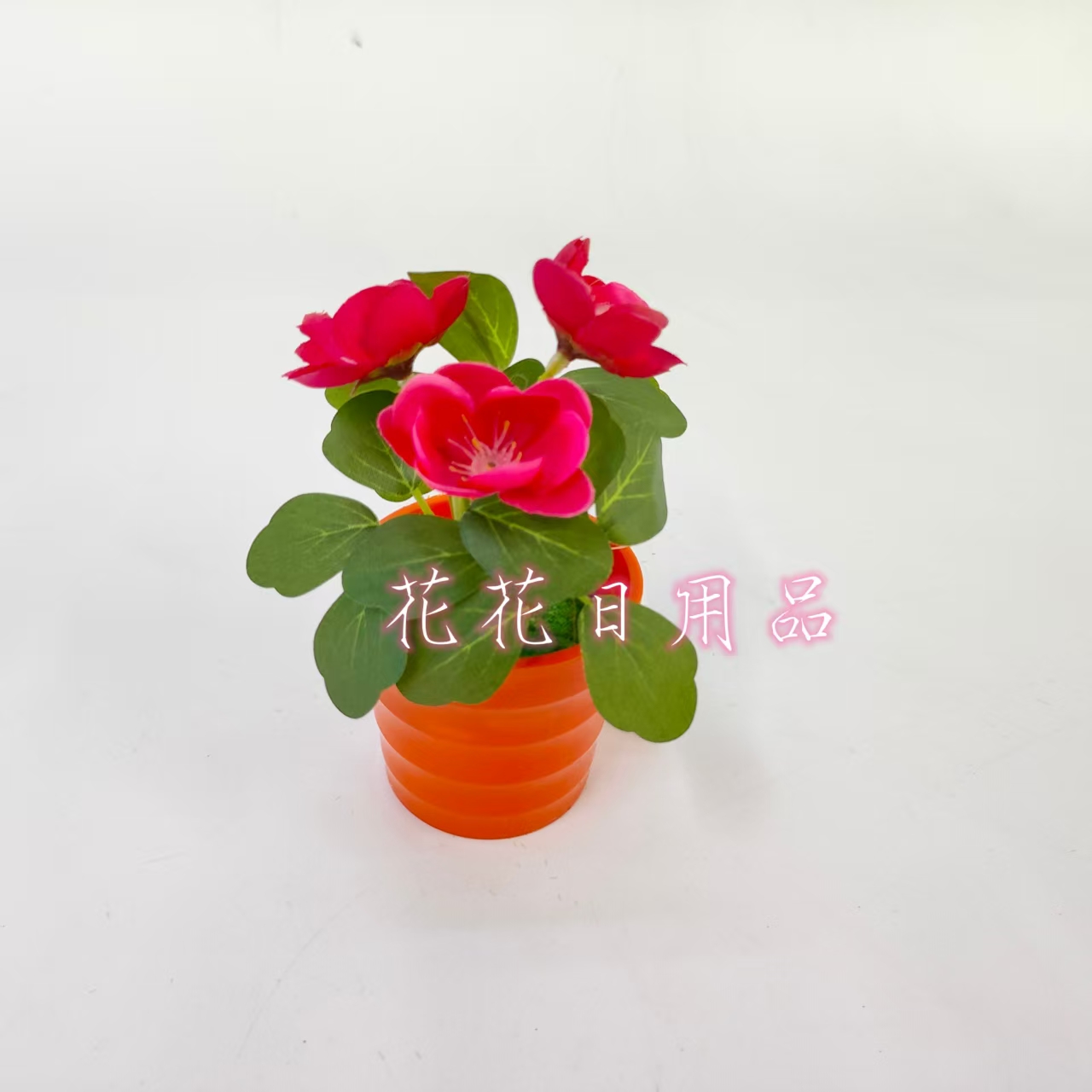 Artificial flower, fake flower bonsai, colored plastic pot, camellia decorative item Item Picture