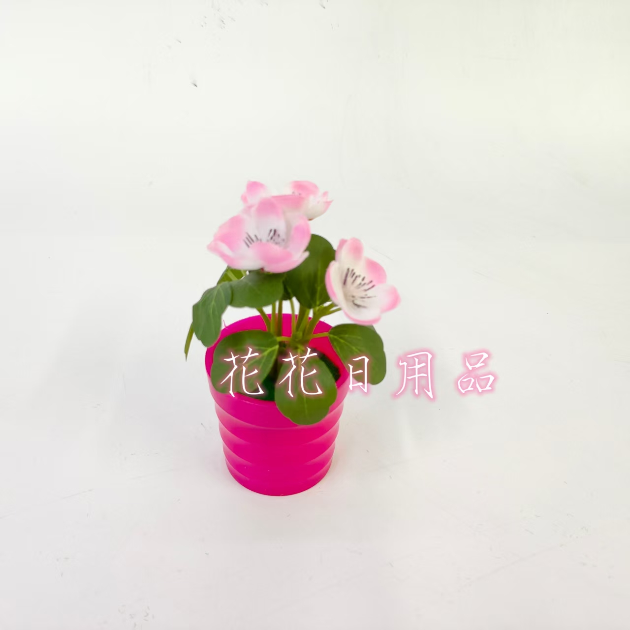 Artificial flower, fake flower bonsai, colored plastic pot, camellia decorative item details Picture