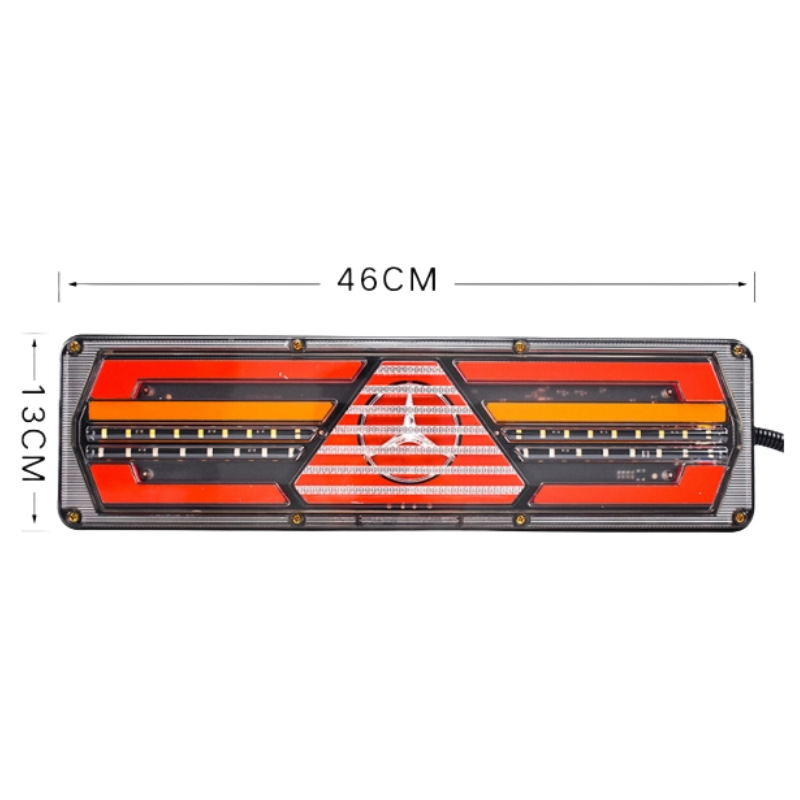 The rear taillight of the truck, the ultra-bright LED headlight with flowing steering, the waterproof large truck, trailer and general 24V rear brake light for trucks details Picture