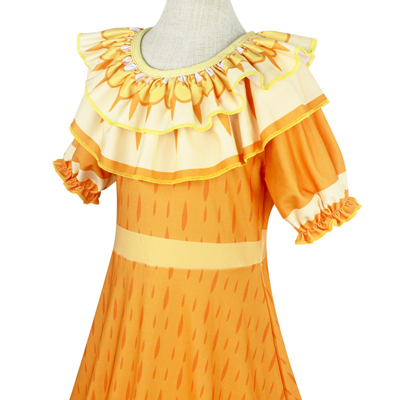2025夏季新款女孩卡通cosplay魔法满屋可爱时尚印花百褶裙连衣裙细节图