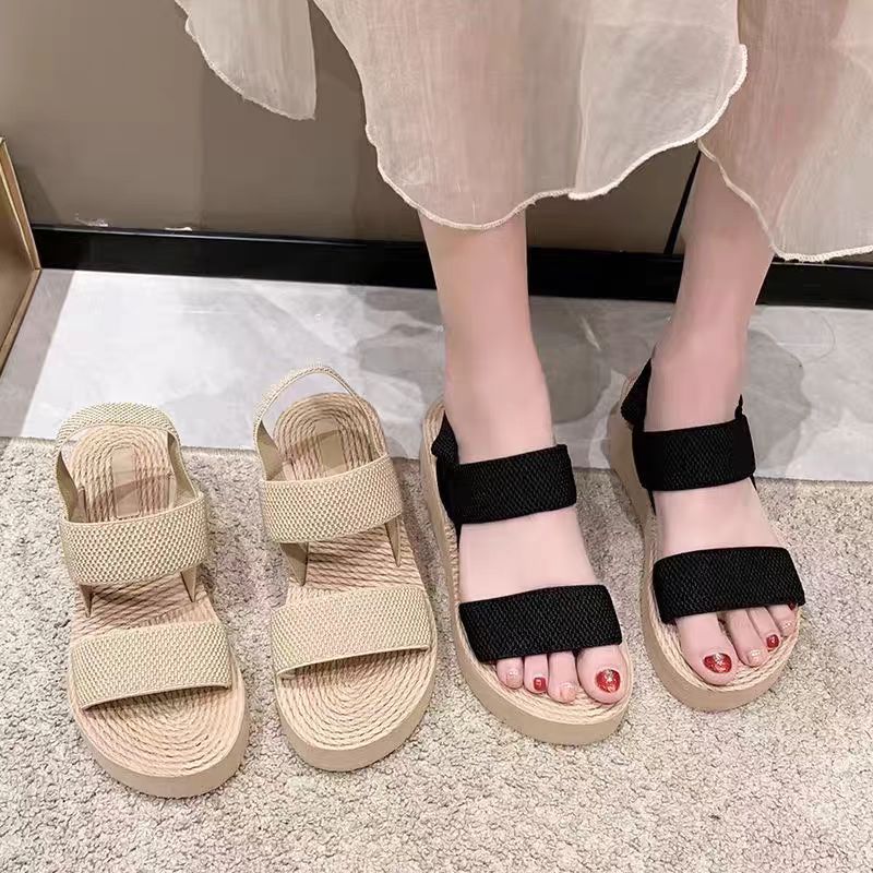 New high-heeled sandals for women, summer fashion, small children's slippers, sponge beach shoes, thick-soled and soft-soled comfortable sandals details Picture