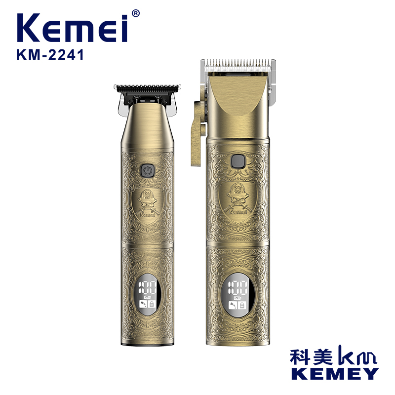 Kemei Km-2241 Usb Set With Complete Digital Display Accessories, Adjustable Blade Head, Metal Embossed Retro Hair Clippers, Electric Clippers, Hair Clippers, Electric Shavers, Electric Faders, Engraved Faders, Men's Retro Style