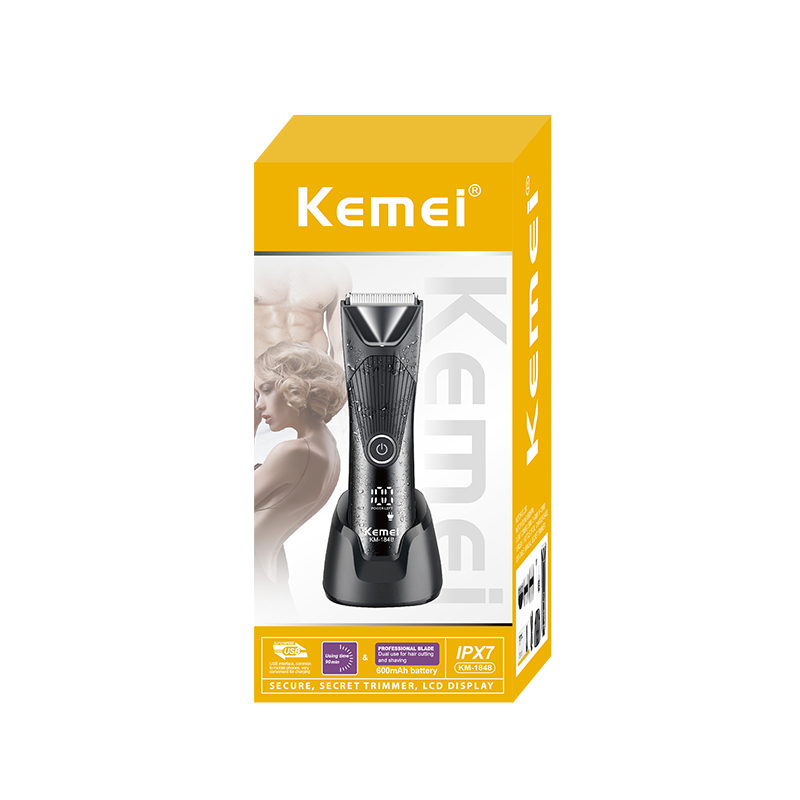 Kemi Km-1848 Body Trimmer, Private Clipper, Base, Digital Display, Usb Charging, Washable, Lighting, Electric Clipper, Hair Clipper, Electric Clipper, Men's Hair Clipper, Trimmer Item Picture