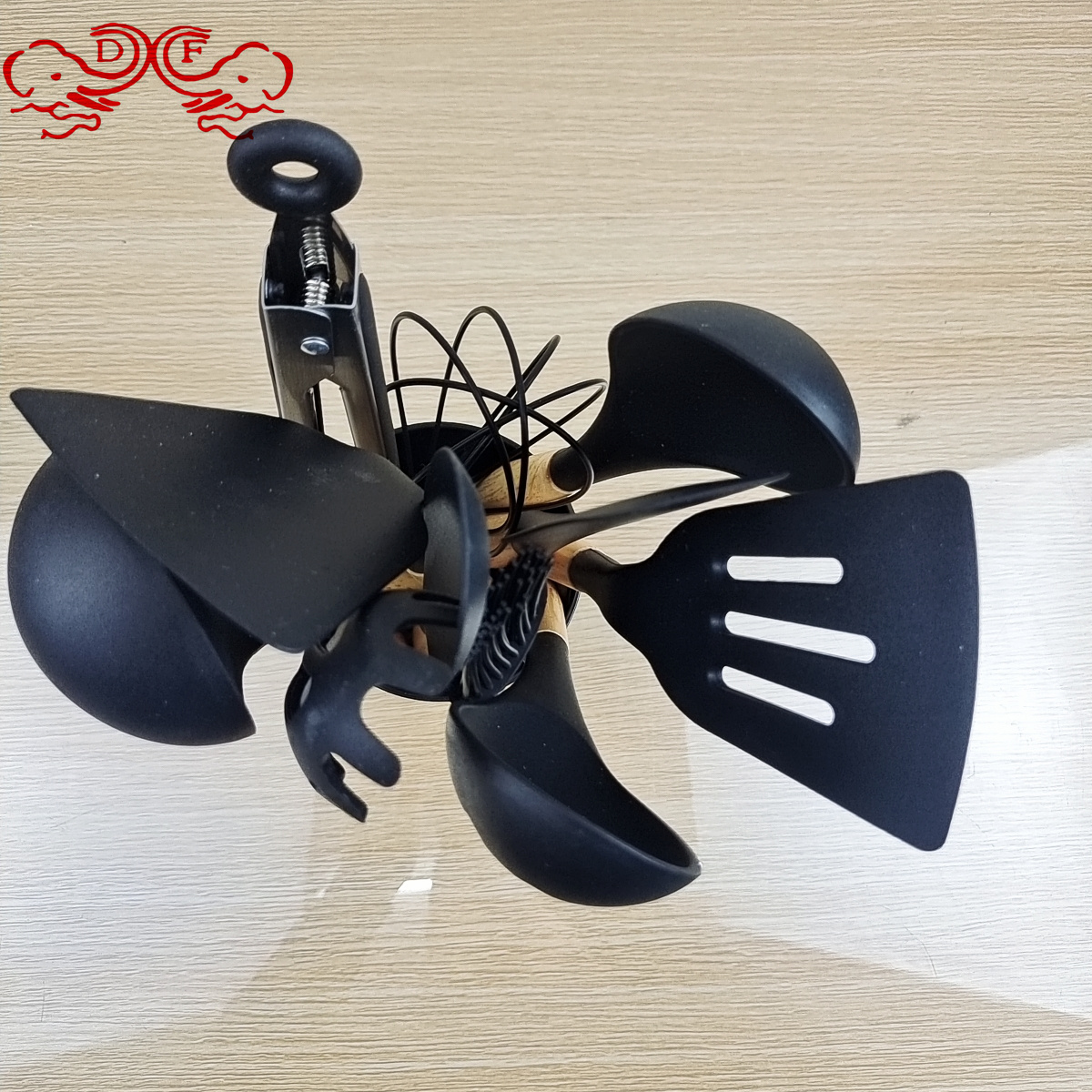 DF68788 Silicone kitchenware 12-piece set, handle cooking spoon and spatula, high-temperature resistant steel handle silicone kitchenware set DF TRADINGHOUSE details Picture