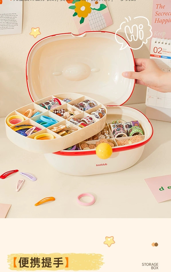B78-SNH24121 Children's Jewelry Storage Box, Exquisite girls' organizing accessories Storage box, Hair accessory box detail image 8