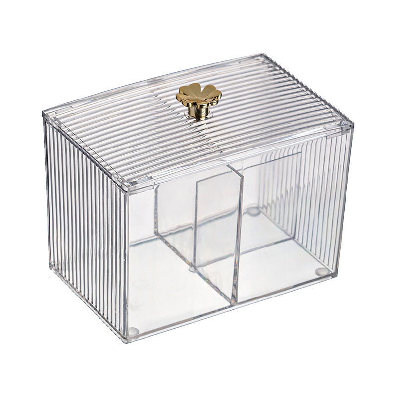 Z72-A01-18 Covered cotton pad cosmetic organization box, transparent cotton swab box, home desktop storage box Item Picture