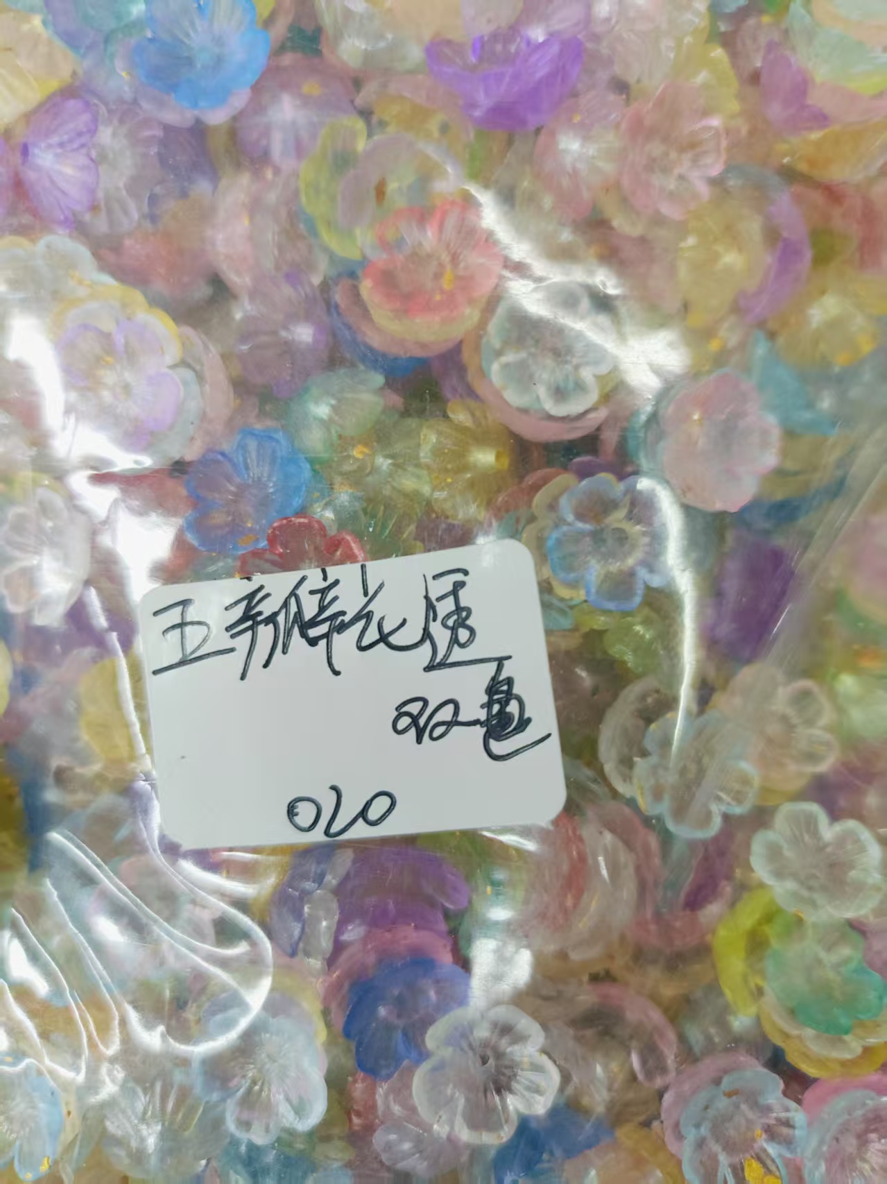 五瓣花透双色