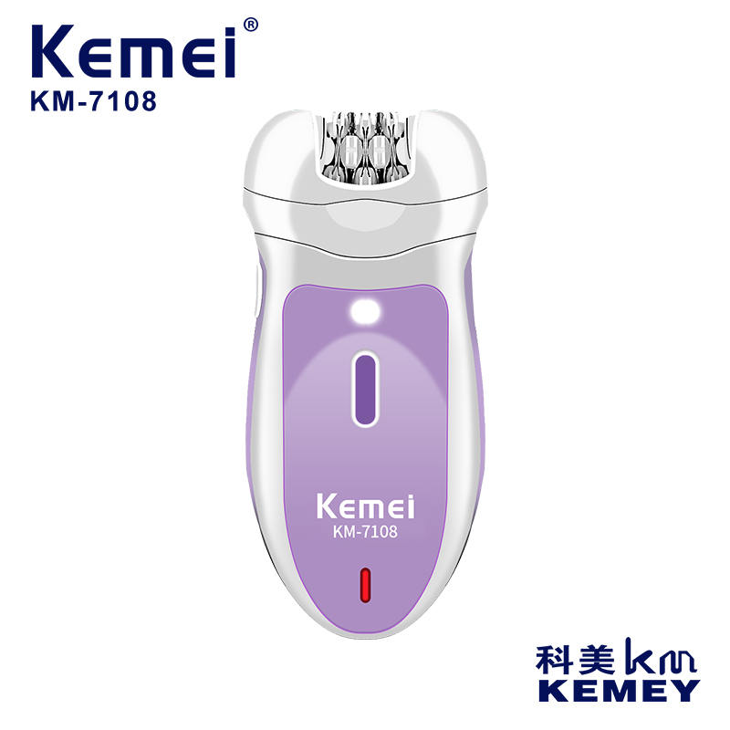 The New Model Of Kemei Km-7108 Women's Hair Remover Is Powerful, Illuminated, Usb, Compact And Portable, A Four-In-One Function Hair Remover, A Small Household Appliance For Hair Removal And Beauty, And A Shaving Knife