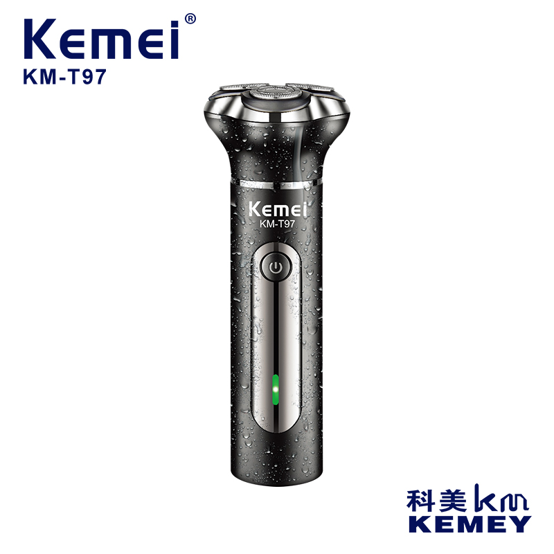 Kemei Km-T97 Three-Head Shaver Type-C Rechargeable Waterproof Three-In-One Multi-Functional Shaver, Electric Shaver, Shaver, Cross-Border Yiwu Shaver