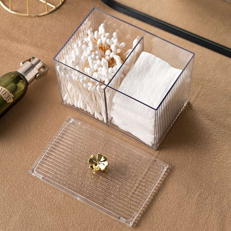 Z72-A01-18 Covered cotton pad cosmetic organization box, transparent cotton swab box, home desktop storage box Specification image