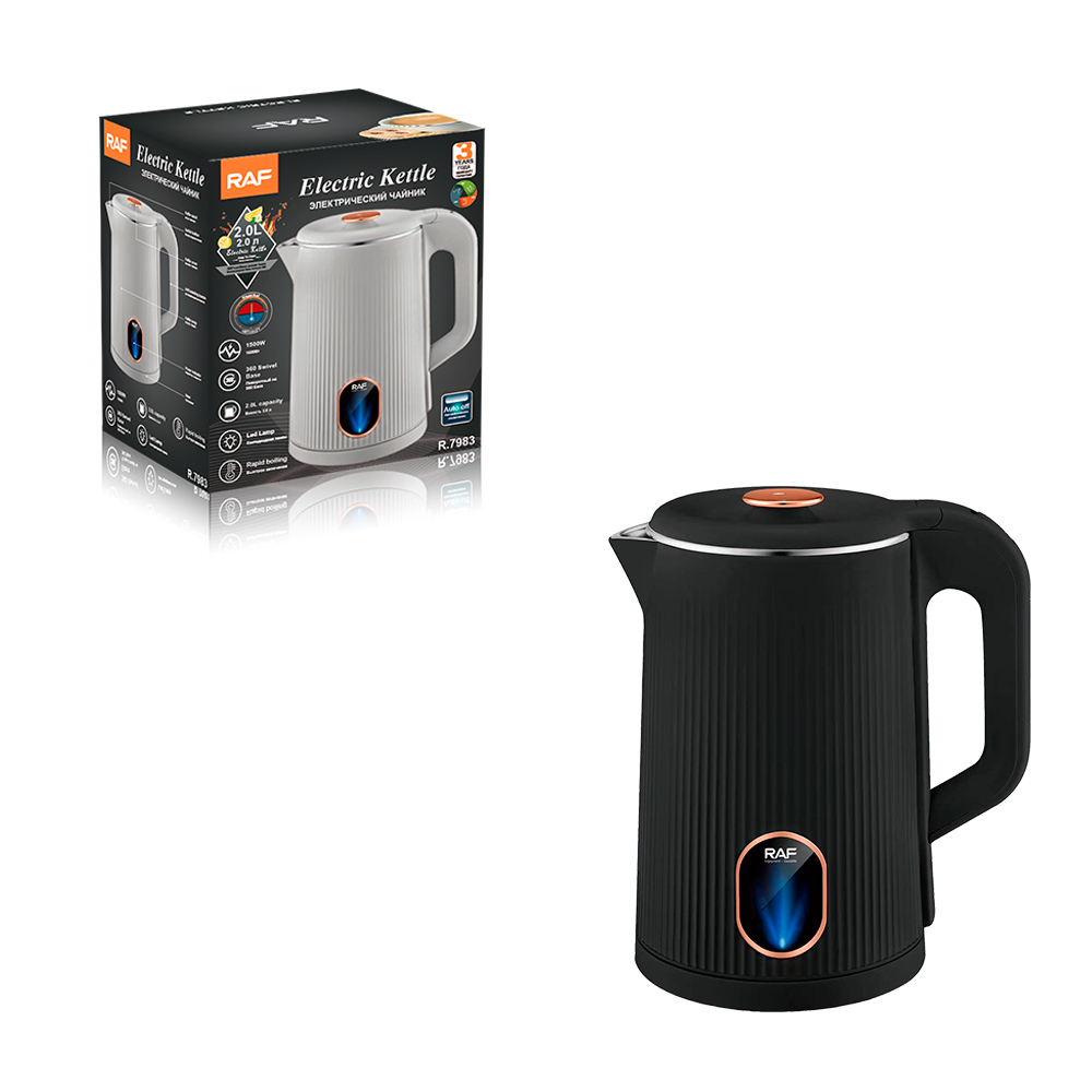 RAF European standard cross-border 2L electric kettle, household striped design electric kettle, heat preservation kettle details Picture