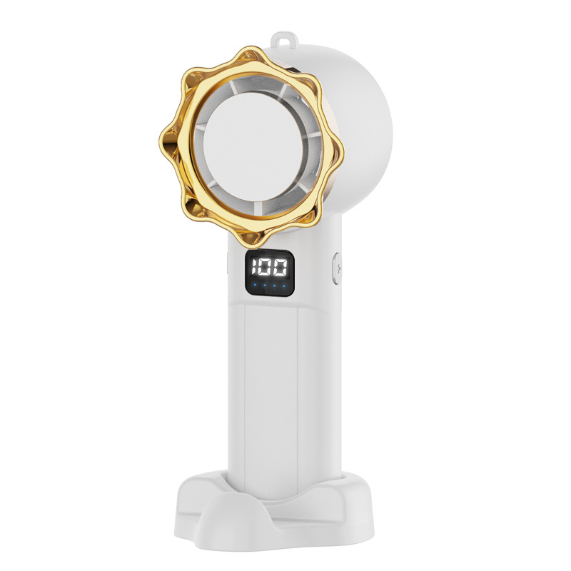 USB charging handheld electric fan, digital display small fan, student fan, high-speed folding desktop, mini handheld portable small electric fan, outdoor multi-functional handheld fan Item Picture