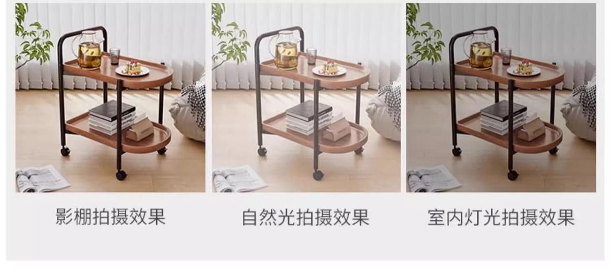 可移动小推车置物架客厅简约双层置物架家用带轮小边几客厅置物架详情21