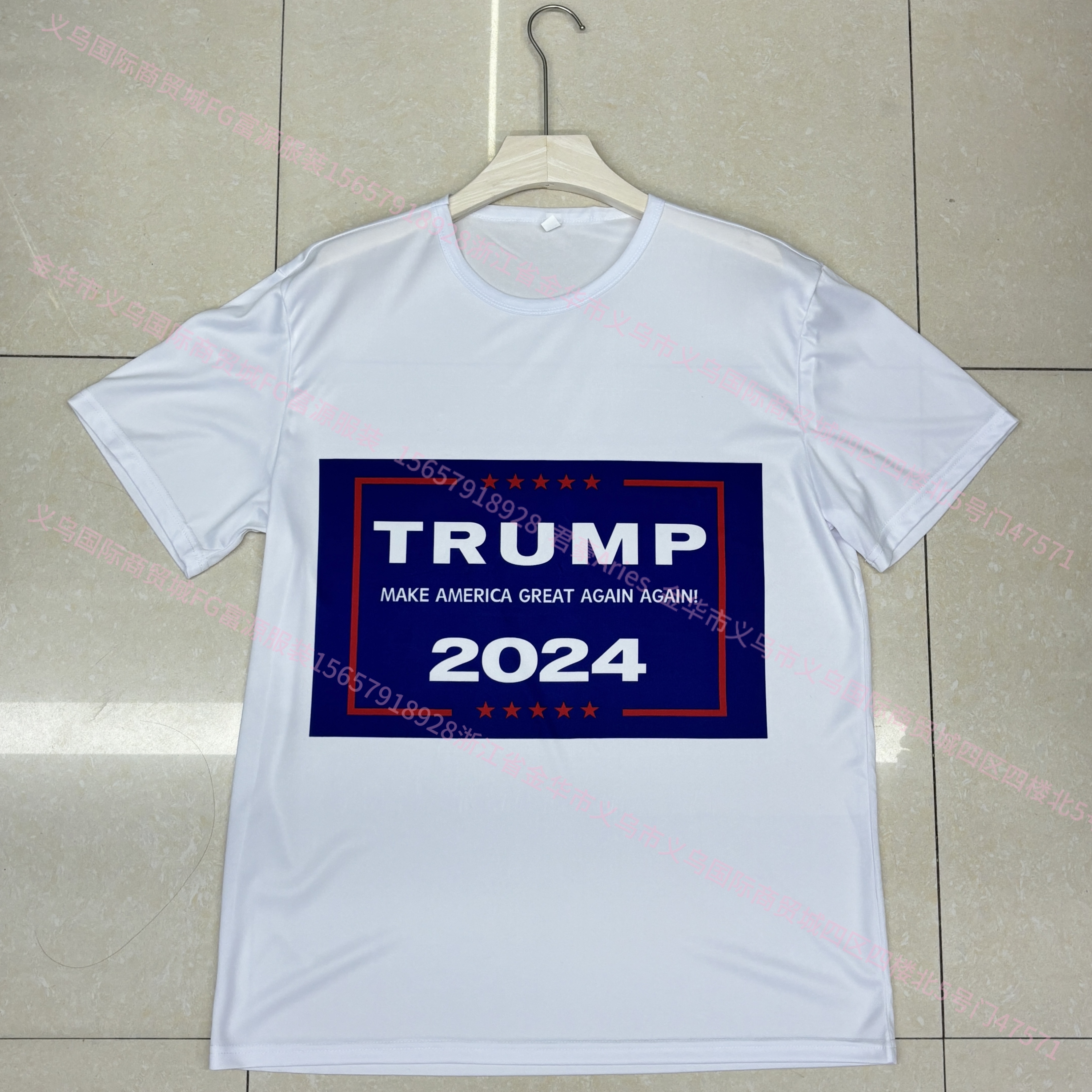 Cross-border presidential election uniforms, custom-made parliamentary campaign uniforms, T-shirts, men's short-sleeved casual round-neck shirts, lapel T-shirts, short-sleeved shirts Item Picture