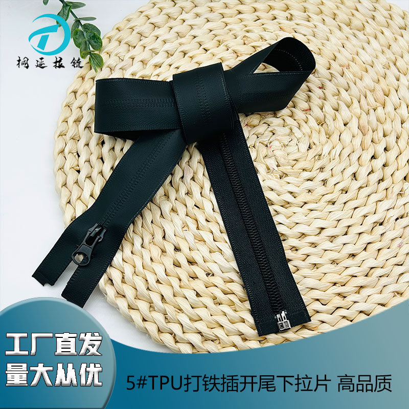 High-Quality 5#Tpu Waterproof Zipper Blacksmithing With Open Tail Pull Tab