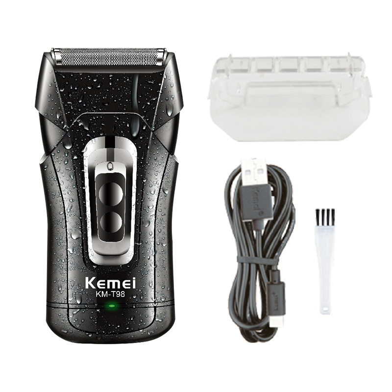 The New Design Of The Kemei Km-T98 Men's Shaver Features Usb Charging, Powerful Power, Washable Shaver, Electric Shaver, Shaver, And Men's Shaver Application Scenario