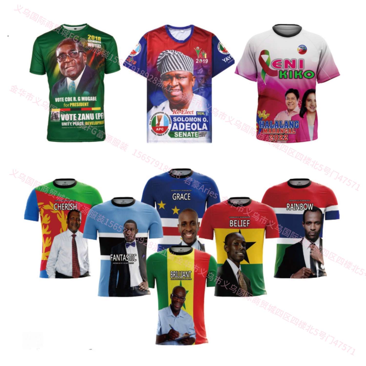 Cross-Border Fg Presidential Campaign Uniform Customization Supplier Advertising Shirt Work Uniform Customization Customize Presidential Uniform Specification drawing