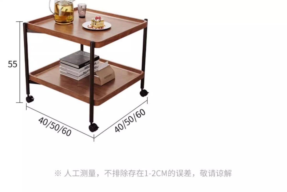 可移动小推车置物架客厅简约双层置物架家用带轮小边几客厅置物架详情23