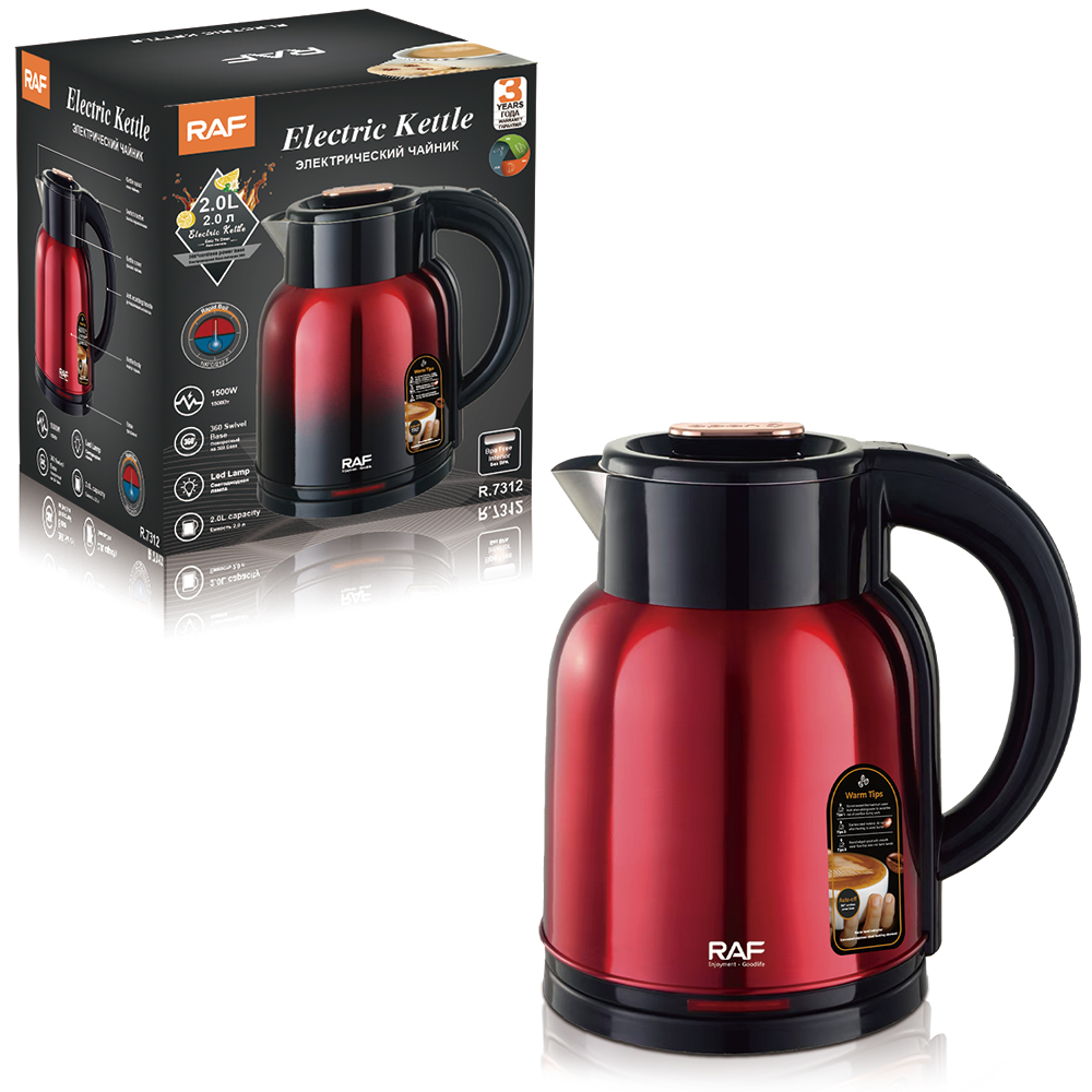 RAF European standard cross-border electric kettle, household high-power insulated kettle, 2L automatic power-off new kettle details Picture